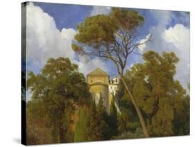 Near Tivoli - In park of the Villa d'Este with the chapel La Caritá. 1840-Johann Wilhelm Schirmer-Stretched Canvas