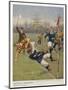 Nearly In!, a Timely Tackle Prevents an Attacking Player from Scoring a Try-S.t. Dadd-Mounted Art Print