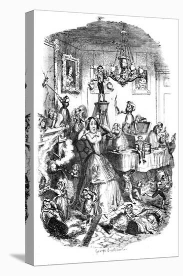 Nearly 'Worried to Death' by the 'Greatest Plague of Life, C1840S-George Cruikshank-Stretched Canvas
