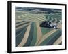 Neat, Swirling Furrows, Contour Plowed across Gently Rolling Fields of Southwestern Wisconsin-John Zimmerman-Framed Photographic Print