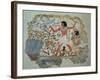 Nebamun Hunting in the Marshes with His Wife an Daughter, Part of a Wall Painting-null-Framed Giclee Print