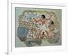 Nebamun Hunting in the Marshes with His Wife an Daughter, Part of a Wall Painting-null-Framed Giclee Print