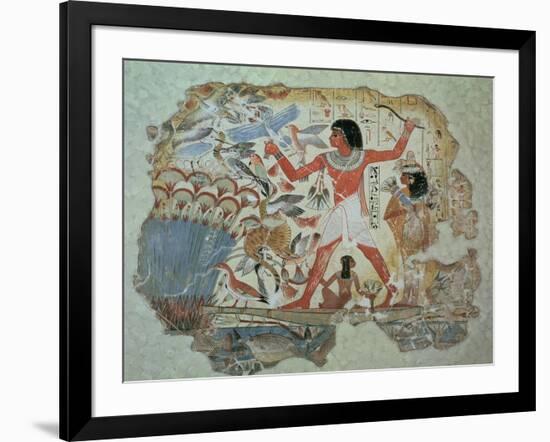 Nebamun Hunting in the Marshes with His Wife an Daughter, Part of a Wall Painting-null-Framed Giclee Print