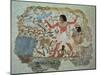 Nebamun Hunting in the Marshes with His Wife an Daughter, Part of a Wall Painting-null-Mounted Giclee Print