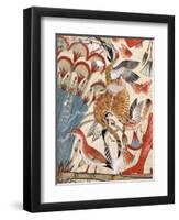 Nebamun Hunting in the Marshes with His Wife an Daughter-Egyptian 18th Dynasty-Framed Premium Giclee Print