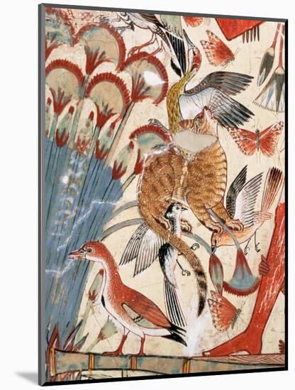 Nebamun Hunting in the Marshes with His Wife an Daughter-Egyptian 18th Dynasty-Mounted Premium Giclee Print