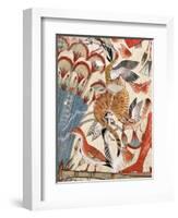 Nebamun Hunting in the Marshes with His Wife an Daughter-Egyptian 18th Dynasty-Framed Giclee Print