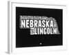 Nebraska Black and White Map-NaxArt-Framed Art Print