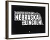 Nebraska Black and White Map-NaxArt-Framed Art Print