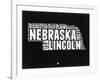 Nebraska Black and White Map-NaxArt-Framed Art Print