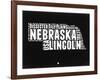 Nebraska Black and White Map-NaxArt-Framed Art Print