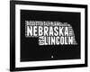 Nebraska Black and White Map-NaxArt-Framed Art Print