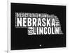 Nebraska Black and White Map-NaxArt-Framed Art Print