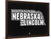 Nebraska Black and White Map-NaxArt-Framed Art Print