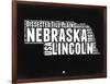 Nebraska Black and White Map-NaxArt-Framed Art Print