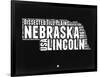 Nebraska Black and White Map-NaxArt-Framed Art Print