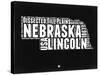 Nebraska Black and White Map-NaxArt-Stretched Canvas