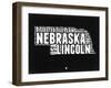 Nebraska Black and White Map-NaxArt-Framed Art Print