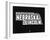 Nebraska Black and White Map-NaxArt-Framed Art Print