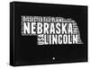 Nebraska Black and White Map-NaxArt-Framed Stretched Canvas