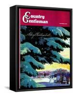 "Nebraska Christmas Scene," Country Gentleman Cover, December 1, 1946-Francis Chase-Framed Stretched Canvas