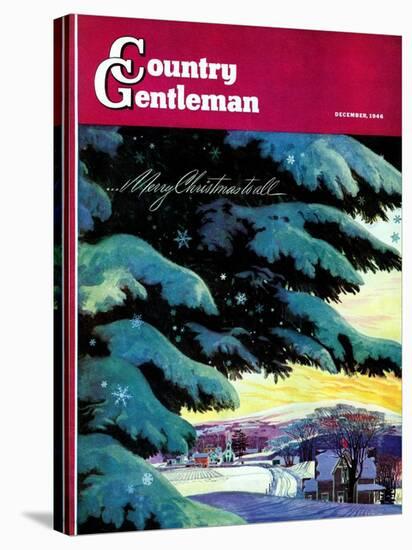 "Nebraska Christmas Scene," Country Gentleman Cover, December 1, 1946-Francis Chase-Stretched Canvas