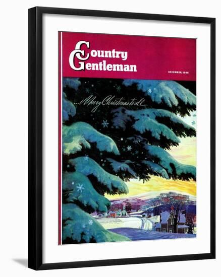 "Nebraska Christmas Scene," Country Gentleman Cover, December 1, 1946-Francis Chase-Framed Giclee Print