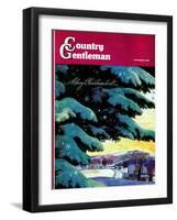 "Nebraska Christmas Scene," Country Gentleman Cover, December 1, 1946-Francis Chase-Framed Giclee Print