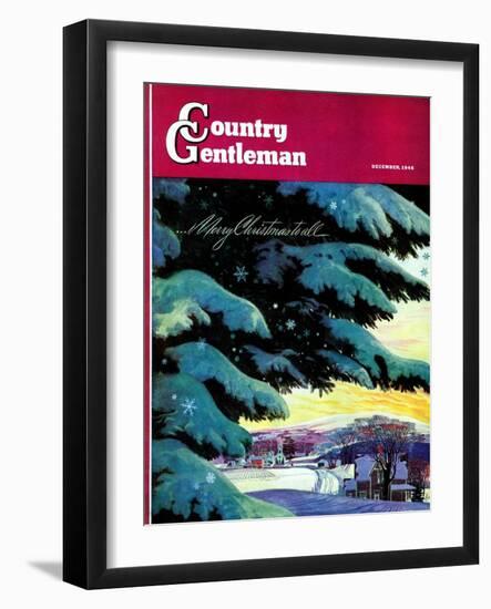 "Nebraska Christmas Scene," Country Gentleman Cover, December 1, 1946-Francis Chase-Framed Giclee Print