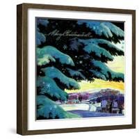 "Nebraska Christmas Scene,"December 1, 1946-Francis Chase-Framed Giclee Print