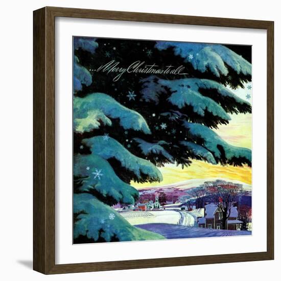 "Nebraska Christmas Scene,"December 1, 1946-Francis Chase-Framed Giclee Print