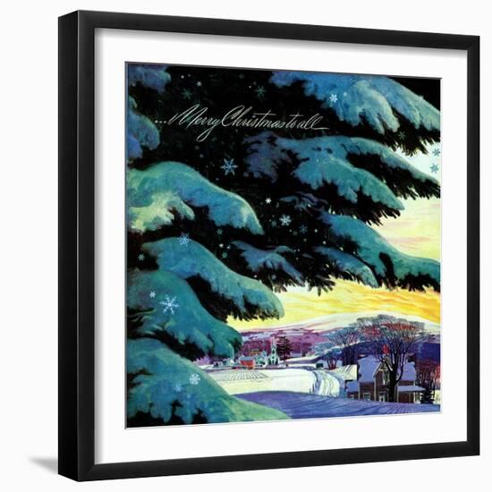 "Nebraska Christmas Scene,"December 1, 1946-Francis Chase-Framed Giclee Print