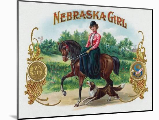 Nebraska Girl Brand Cigar Box Label-Lantern Press-Mounted Art Print