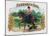 Nebraska Girl Brand Cigar Box Label-Lantern Press-Mounted Art Print