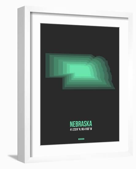 Nebraska Radiant Map 4-NaxArt-Framed Art Print