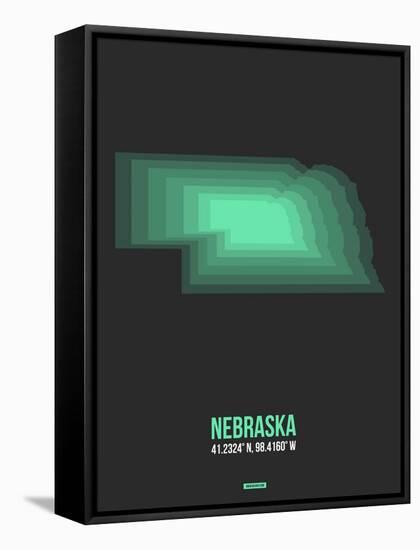 Nebraska Radiant Map 4-NaxArt-Framed Stretched Canvas