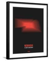 Nebraska Radiant Map 6-NaxArt-Framed Art Print