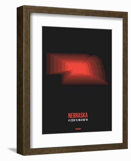 Nebraska Radiant Map 6-NaxArt-Framed Art Print