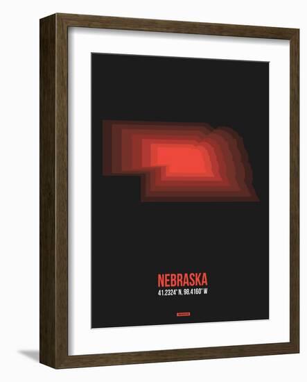 Nebraska Radiant Map 6-NaxArt-Framed Art Print