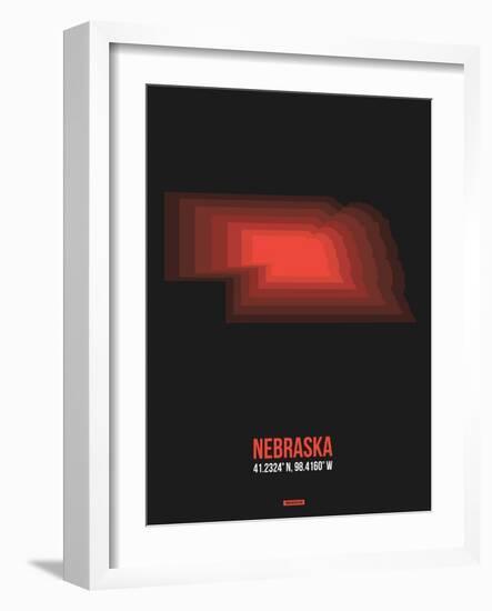 Nebraska Radiant Map 6-NaxArt-Framed Art Print