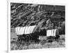 Nebraska, Scotts Bluff National Monument. Covered Wagons in Field-Dennis Flaherty-Framed Photographic Print