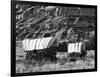 Nebraska, Scotts Bluff National Monument. Covered Wagons in Field-Dennis Flaherty-Framed Photographic Print