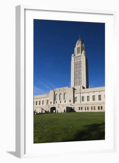 Nebraska State Capitol Exterior, Lincoln, Nebraska, USA-Walter Bibikow-Framed Photographic Print