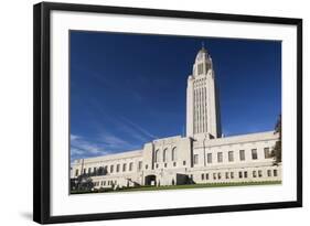 Nebraska State Capitol Exterior, Lincoln, Nebraska, USA-Walter Bibikow-Framed Photographic Print