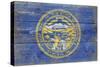 Nebraska State Flag - Barnwood Painting-Lantern Press-Stretched Canvas