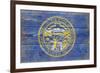 Nebraska State Flag - Barnwood Painting-Lantern Press-Framed Premium Giclee Print