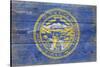 Nebraska State Flag - Barnwood Painting-Lantern Press-Stretched Canvas