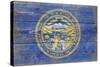 Nebraska State Flag - Barnwood Painting-Lantern Press-Stretched Canvas