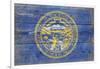 Nebraska State Flag - Barnwood Painting-Lantern Press-Framed Art Print