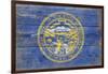 Nebraska State Flag - Barnwood Painting-Lantern Press-Framed Art Print